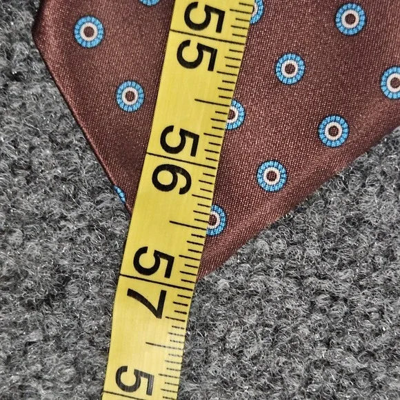 Vintage 70s Ketch Tie Brown Blue Medallion Geometric Made In USA Polyester 80s - Picture 7 of 7